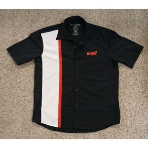 Snap-On Tools Mechanic Shirt Button Down Size Large Embroidered Logo Red Snap On